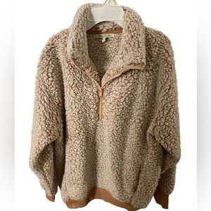 Express One Eleven Women's Red/Pink 1/4 Zip Sherpa
Fleece Pullover